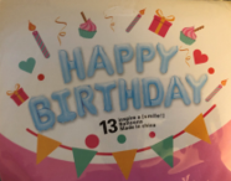 Light Blue Happy Birthday Letter Balloon Kit - 16 inch
