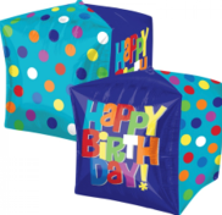 Bright Happy Birthday Cubez - 16 inch