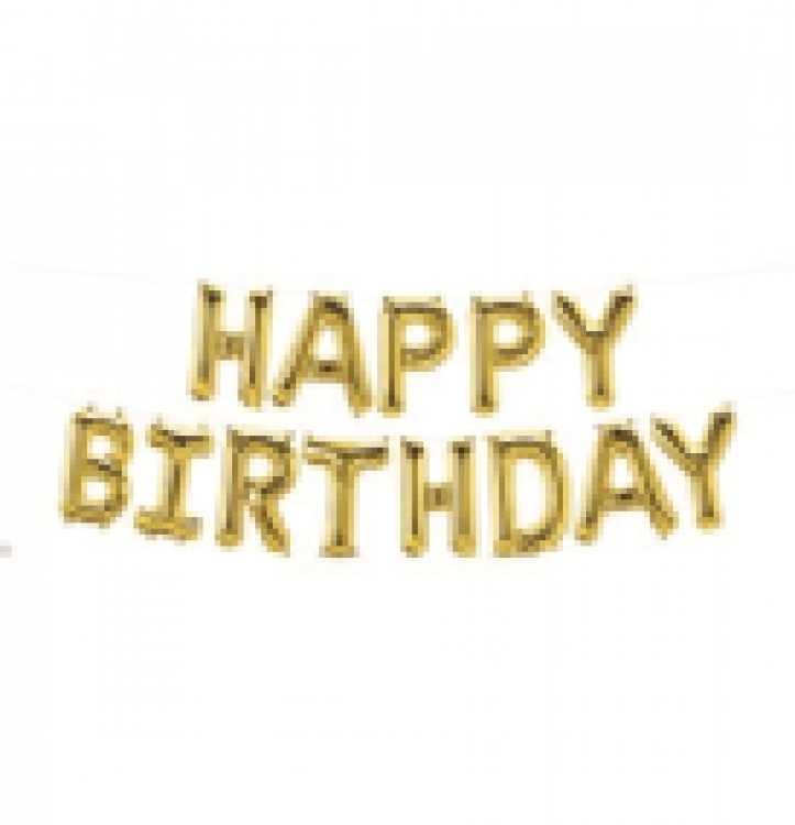 HAPPY BIRTHDAY Kit Northstar GOLD Packaged Foil Balloons - 1
