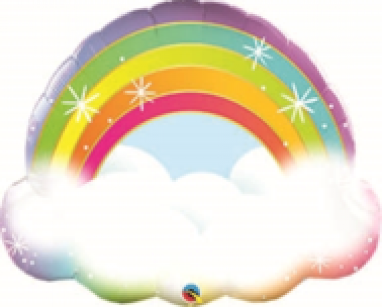 Rainbow with Cloud Foil Balloon 39 inch