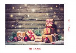Brown wall with Snowflakes and Presents Backdrop