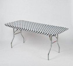 Black and White Checked 8' Table Kwik Cover