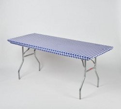 Blue Gingham 8' Table Kwik Cover