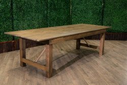 9 Feet x 40 Inch Rustic Heavy Wood Farm Table
