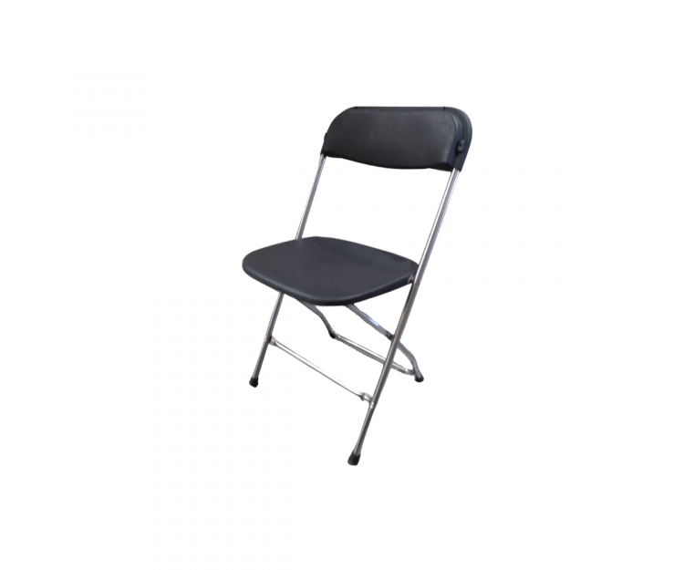 Standard Folding Chair Black on Chrome