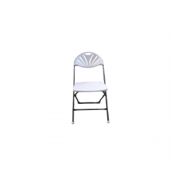 Fan Back Chair White and Chrome