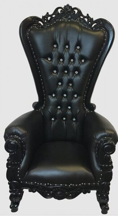 Throne Chair Black with Black trim