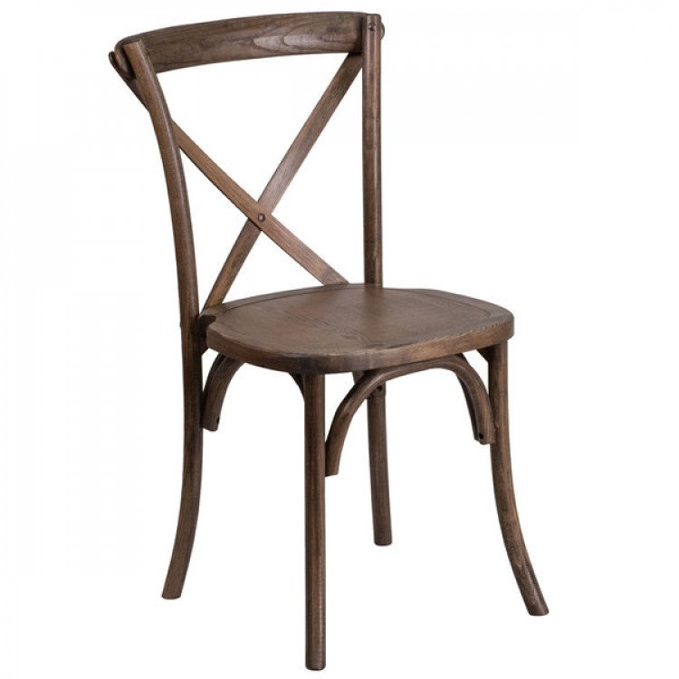 Cross Back Farm Chair Rustic Medium Brown (wooden)