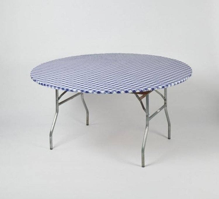 Blue Gingham 60 Round Table Kwik Cover