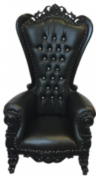 Throne Chair Black with Black trim
