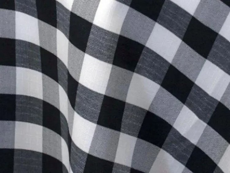 120 Round Checker Polyester Linen