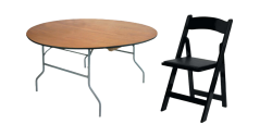 Round Table with Black Garden Chair Seating Package