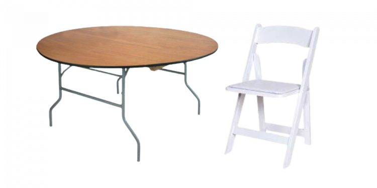 Round Table with White Garden Chair Seating Package
