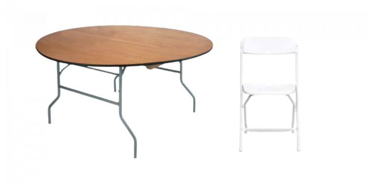 Round Table with White Chair Seating Package