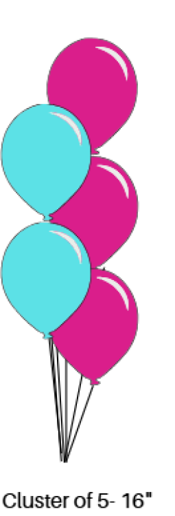 16 inch Balloon Bouquet - 5 16 inch Balloon Bouquet - 5