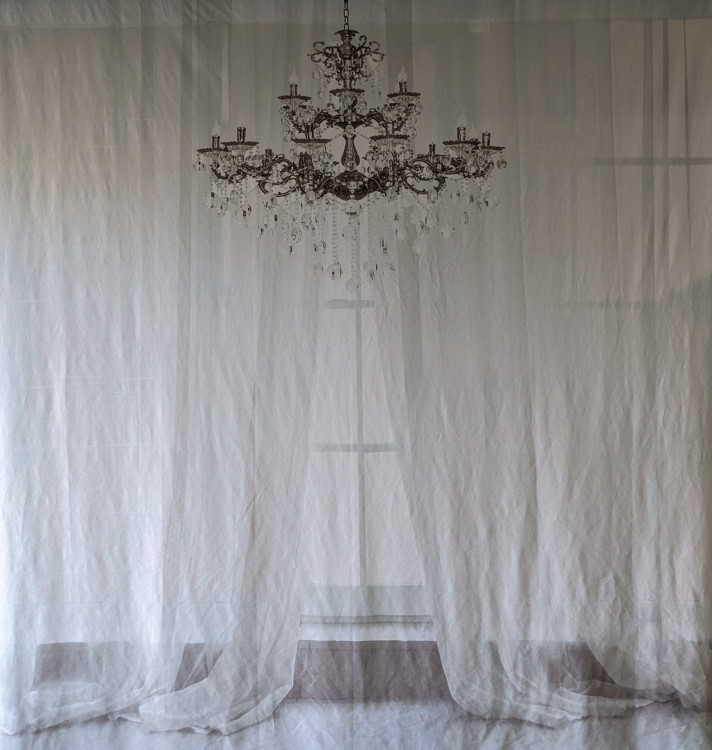 Chandelier with Window Curtain Backdrop Chandelier with Window Curtain Backdrop