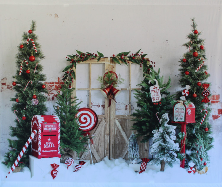 Festive Christmas Doorway Backdrop Festive Christmas Doorway Backdrop