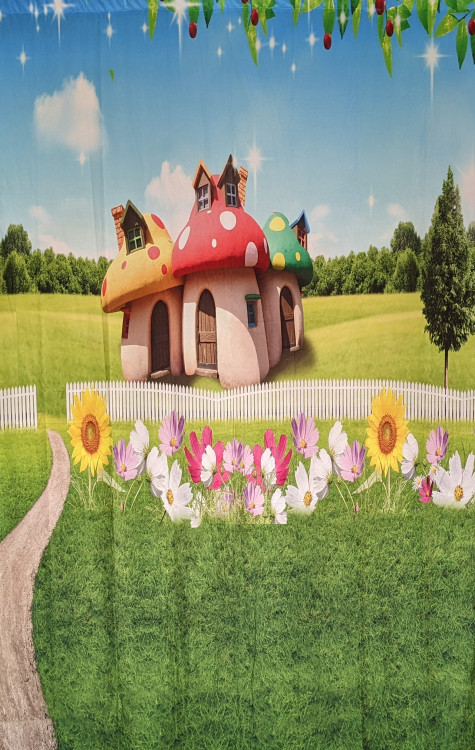 Mushroom House Backdrop Mushroom House Backdrop