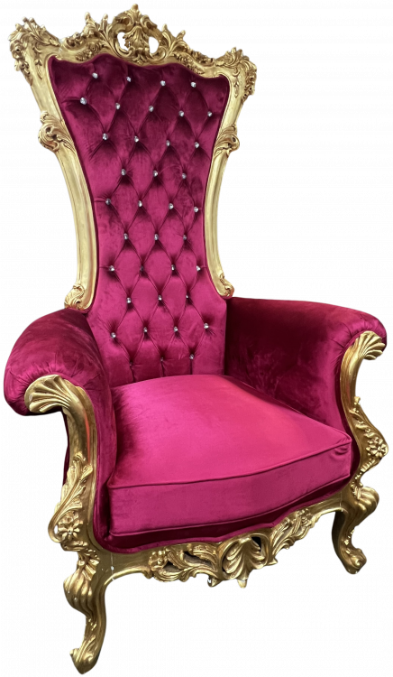 Throne Chair Royal Red with gold trim Throne Chair Royal Red with gold trim