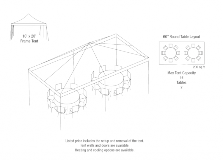10x20 Tent w/ Seating Options 10x20 Tent w/ Seating Options