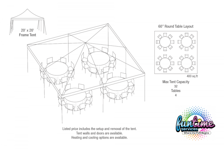 20x20 Tent w/ Seating Options 20x20 Tent w/ Seating Options