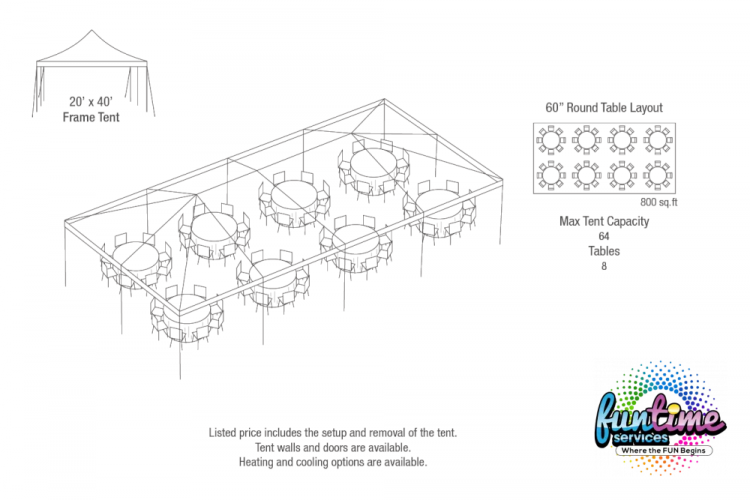20x40 Tent w/ Seating Options 20x40 Tent w/ Seating Options