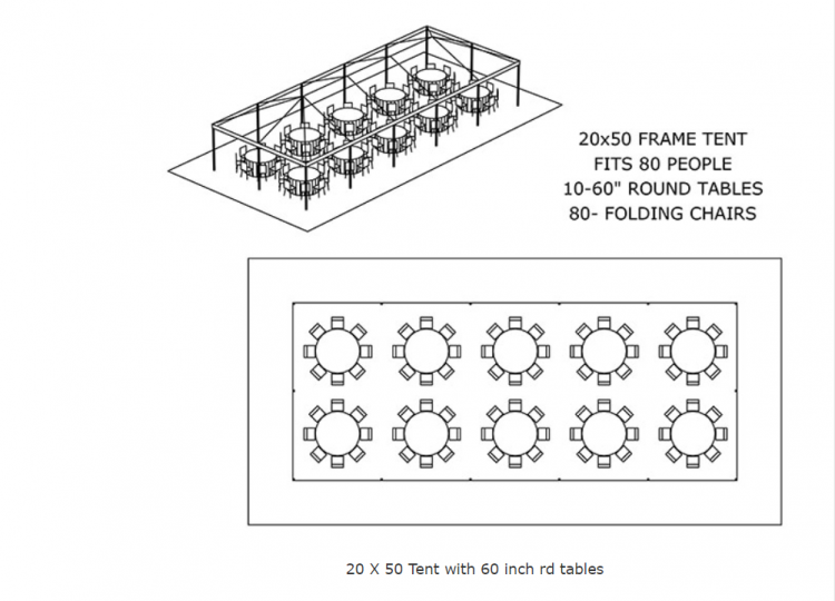 20x50 Tent w/ Seating Options 20x50 Tent w/ Seating Options