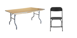 Black Folding Chair & 6 ft Table Seating Package Black Folding Chair & 6 ft Table Seating Package