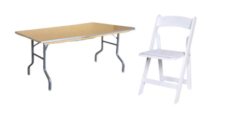 White Garden Chair & 6 ft Table Seating Package White Garden Chair & 6 ft Table Seating Package