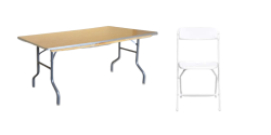 White Folding Chair & 6 ft Table Seating Package White Folding Chair & 6 ft Table Seating Package