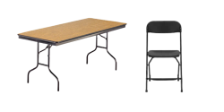 Black Folding Chair & 8 ft Table Seating Package Black Folding Chair & 8 ft Table Seating Package