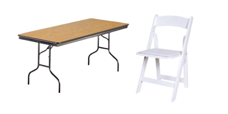 White Garden Chair & 8 ft Table Seating Package White Garden Chair & 8 ft Table Seating Package
