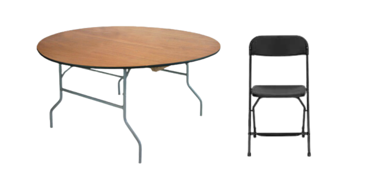 Black Folding Chair & 60 in Round Table Seating Package Black Folding Chair & 60 in Round Table Seating Package