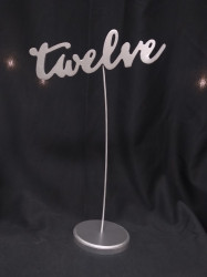 Silver Cursive Number Stand Set