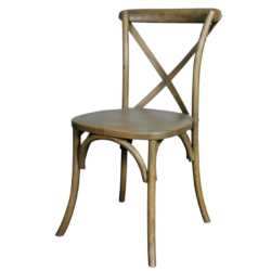 Cross Back Farm Chair Rustic Dark Brown (Resin)