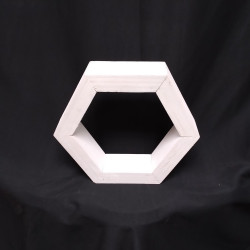 White Hexagon Wood Table Décor