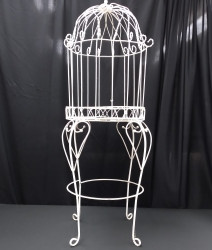 White Bird Cage on Stand