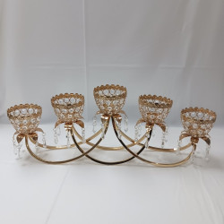 5  Candle Gold Crystal Centerpiece