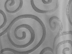 132 in Round Metallic Scroll Linen