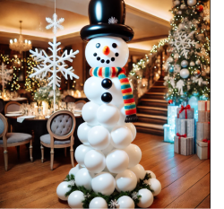 Snowman Balloon Column