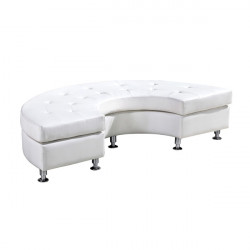 Settee White Half Circle Bench