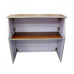 portable20bar20wanut20rear20420foot 1676424905 4 ft Portable Bar - Brown walnut wood grain look